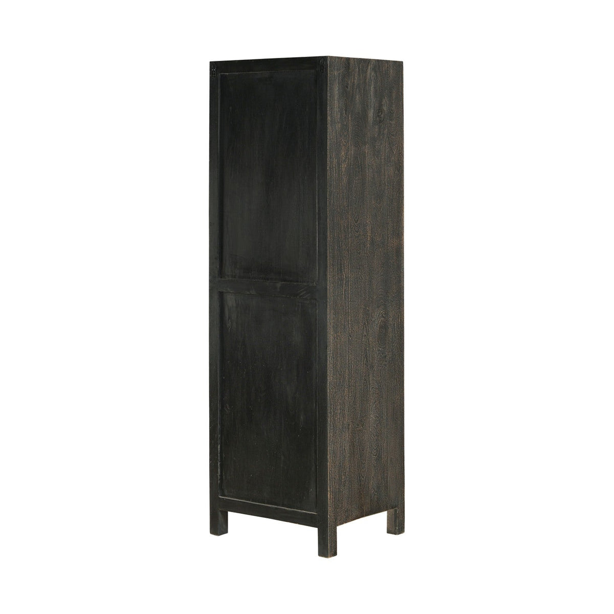 Valin Tall Mango Wood & Glass Display Cabinet - Charcoal
