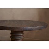 Laya Carved Wood Side Table - Chocolate Brown