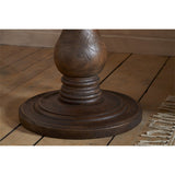 Laya Carved Wood Side Table - Chocolate Brown