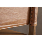 Kusa Mango Wood & Leather Dining Chair - Aged Tan