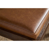 Kusa Mango Wood & Leather Dining Chair - Aged Tan