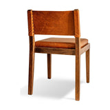 Kusa Mango Wood & Leather Dining Chair - Aged Tan