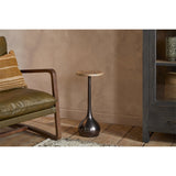Israj Marble & Aluminium Side Table - Aged Black