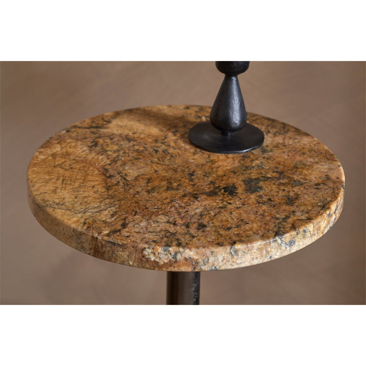 Israj Marble & Aluminium Side Table - Aged Black