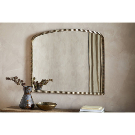 Juhli Arched Wall Mirror - Aged Antique Brass