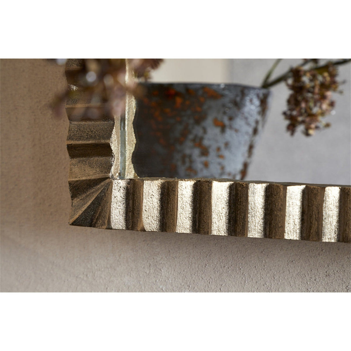 Juhli Arched Wall Mirror - Aged Antique Brass