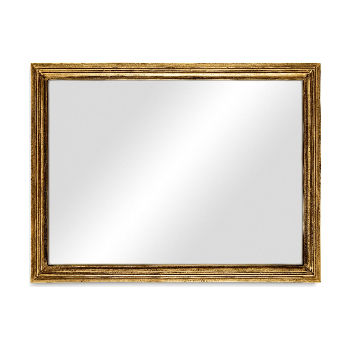Yamuna Large Rectangular Wall Mirror - Aged Antique Brass