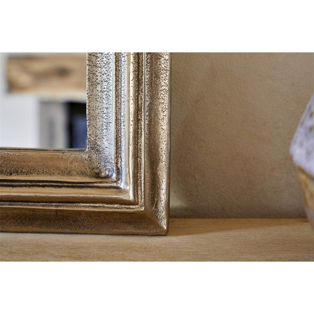 Yamuna Large Rectangular Wall Mirror - Aged Antique Brass