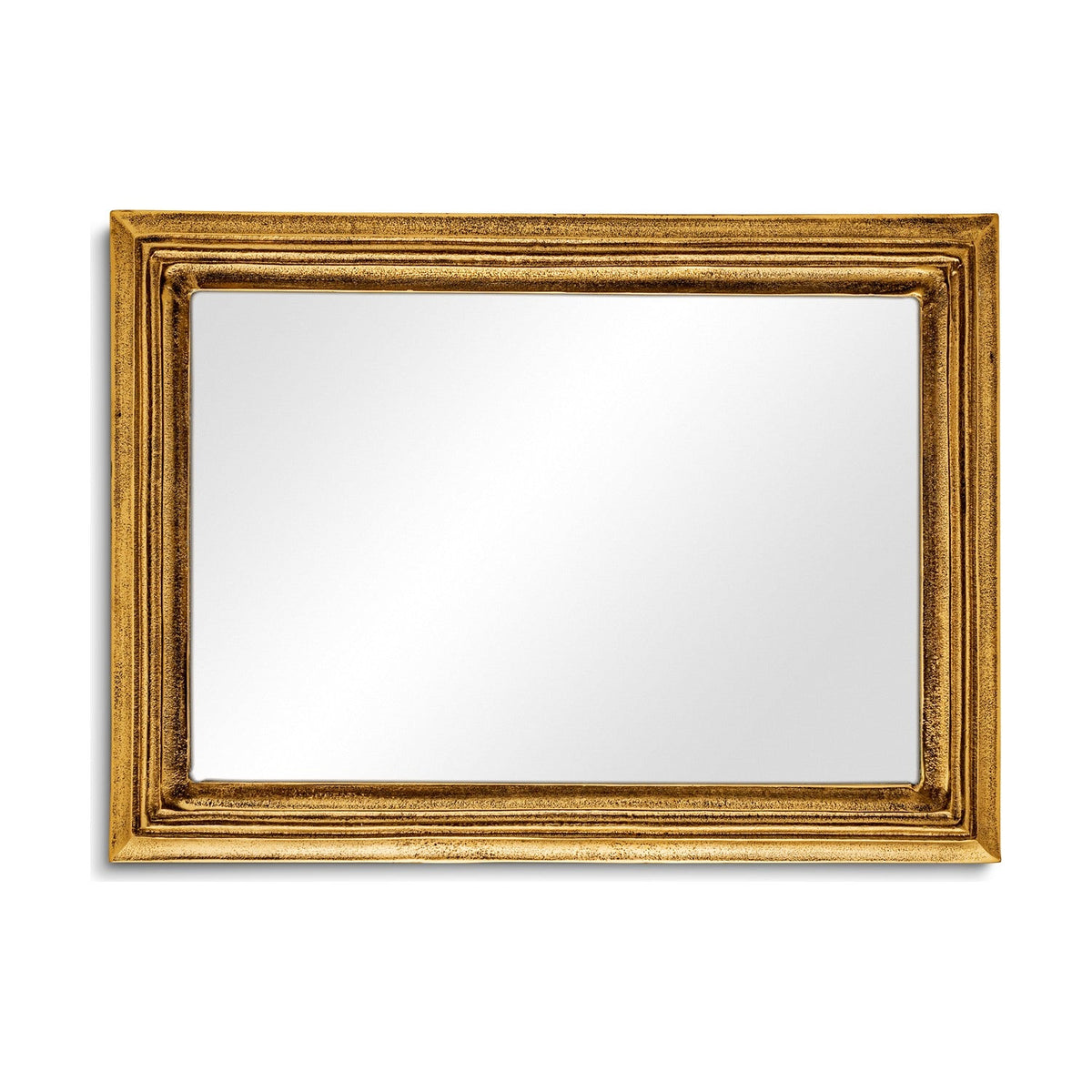 Yamuna Small Rectangular Wall Mirror - Aged Antique Brass