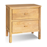 Sri Sandblasted Mango Wood Bedside Table - Natural