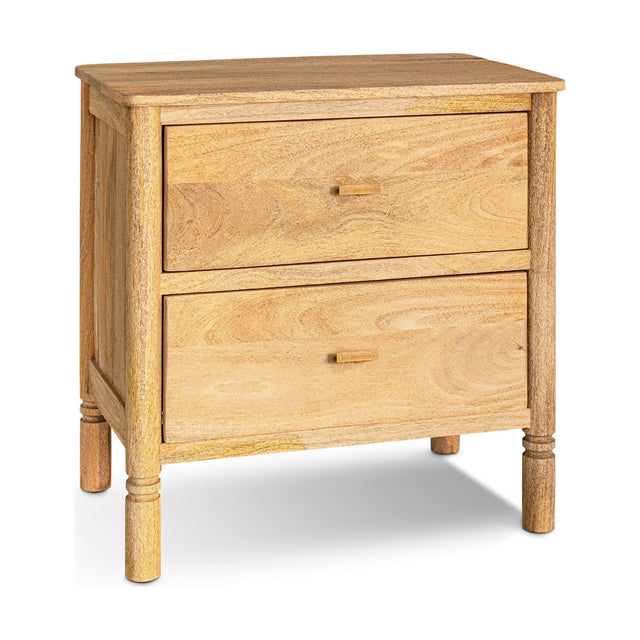 Sri Sandblasted Mango Wood Bedside Table - Natural