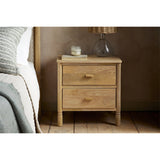 Sri Sandblasted Mango Wood Bedside Table - Natural