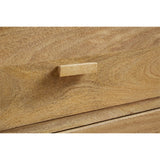 Sri Sandblasted Mango Wood Bedside Table - Natural