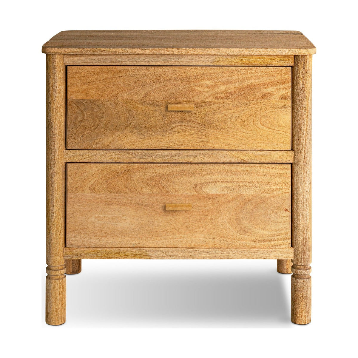 Sri Sandblasted Mango Wood Bedside Table - Natural