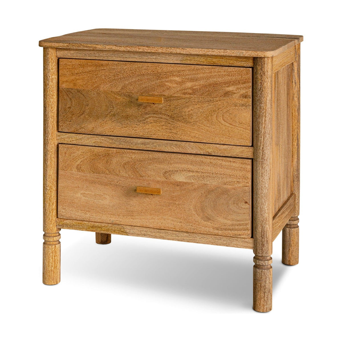 Sri Sandblasted Mango Wood Bedside Table - Natural