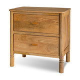 Sri Sandblasted Mango Wood Bedside Table - Natural