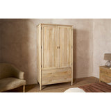 Sri Sandblasted Mango Wood Wardrobe - Natural