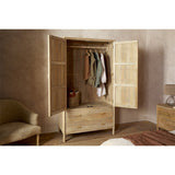 Sri Sandblasted Mango Wood Wardrobe - Natural