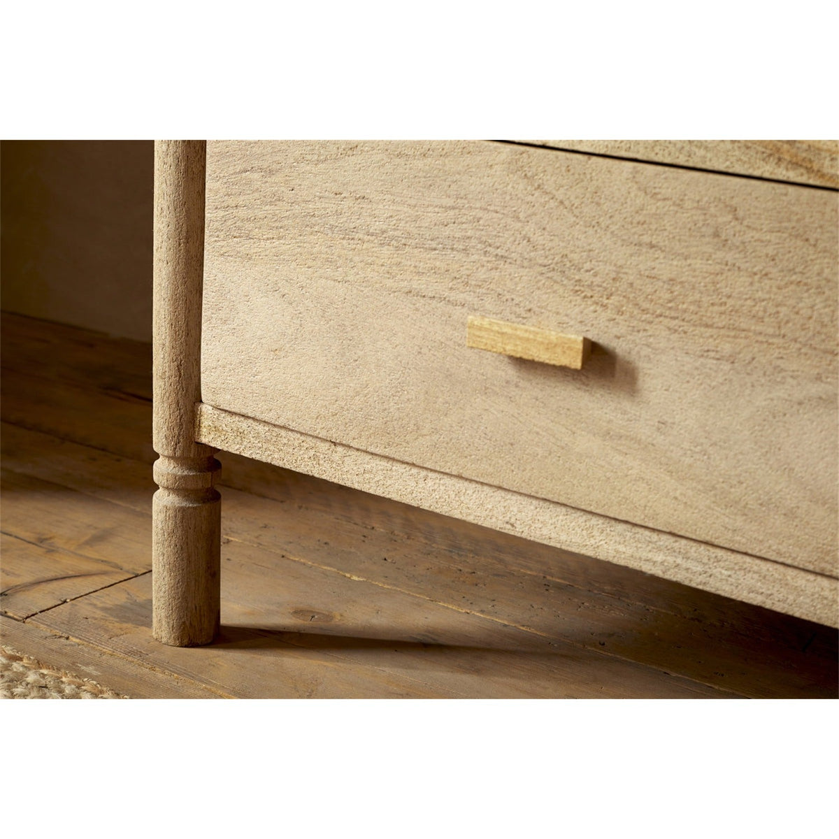 Sri Sandblasted Mango Wood Wardrobe - Natural