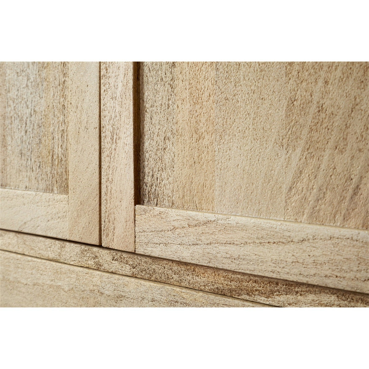 Sri Sandblasted Mango Wood Wardrobe - Natural