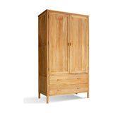 Sri Sandblasted Mango Wood Wardrobe - Natural