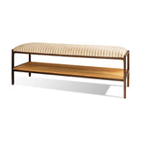 Sanja Cotton Upholstered Bench - Charcoal & Natural