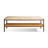 Sanja Cotton Upholstered Bench - Charcoal & Natural