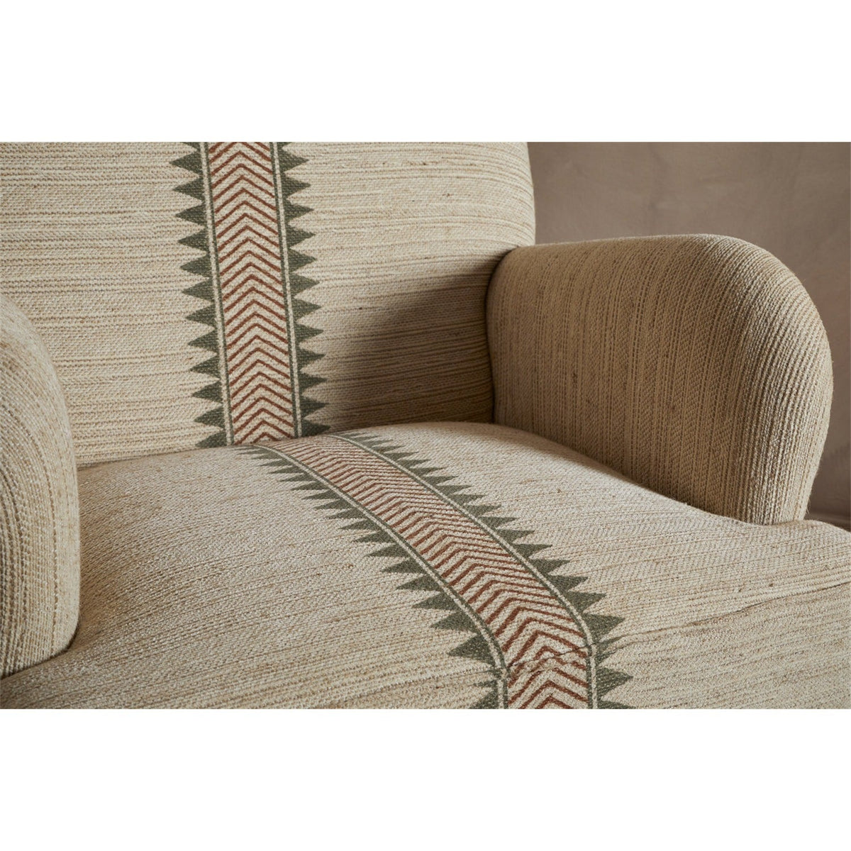 Zairya Jute & Cotton Armchair - Natural & Rust