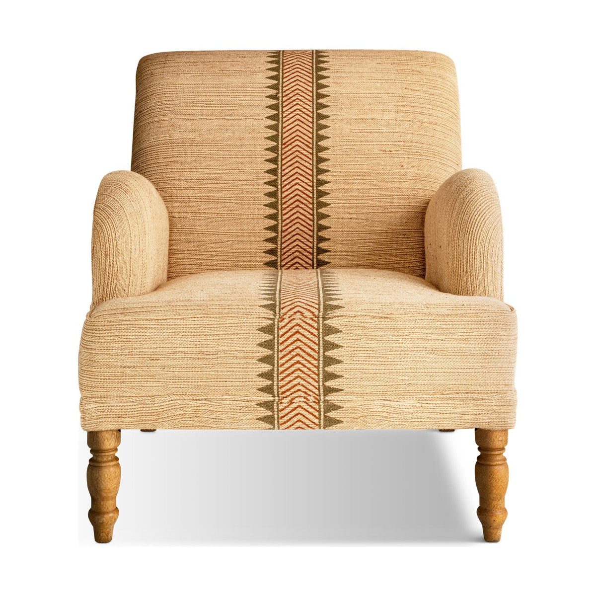 Zairya Jute & Cotton Armchair - Natural & Rust