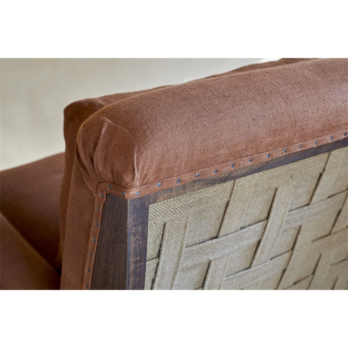 Abe Deconstructed Linen Armchair - Rust