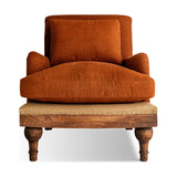 Abe Deconstructed Linen Armchair - Rust