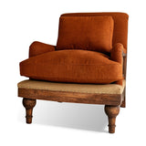 Abe Deconstructed Linen Armchair - Rust