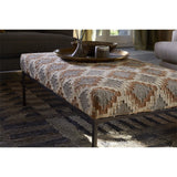 Valin Kilim Upholstered Ottoman - Rust