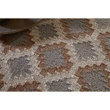 Valin Kilim Upholstered Ottoman - Rust