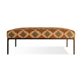 Valin Kilim Upholstered Ottoman - Rust