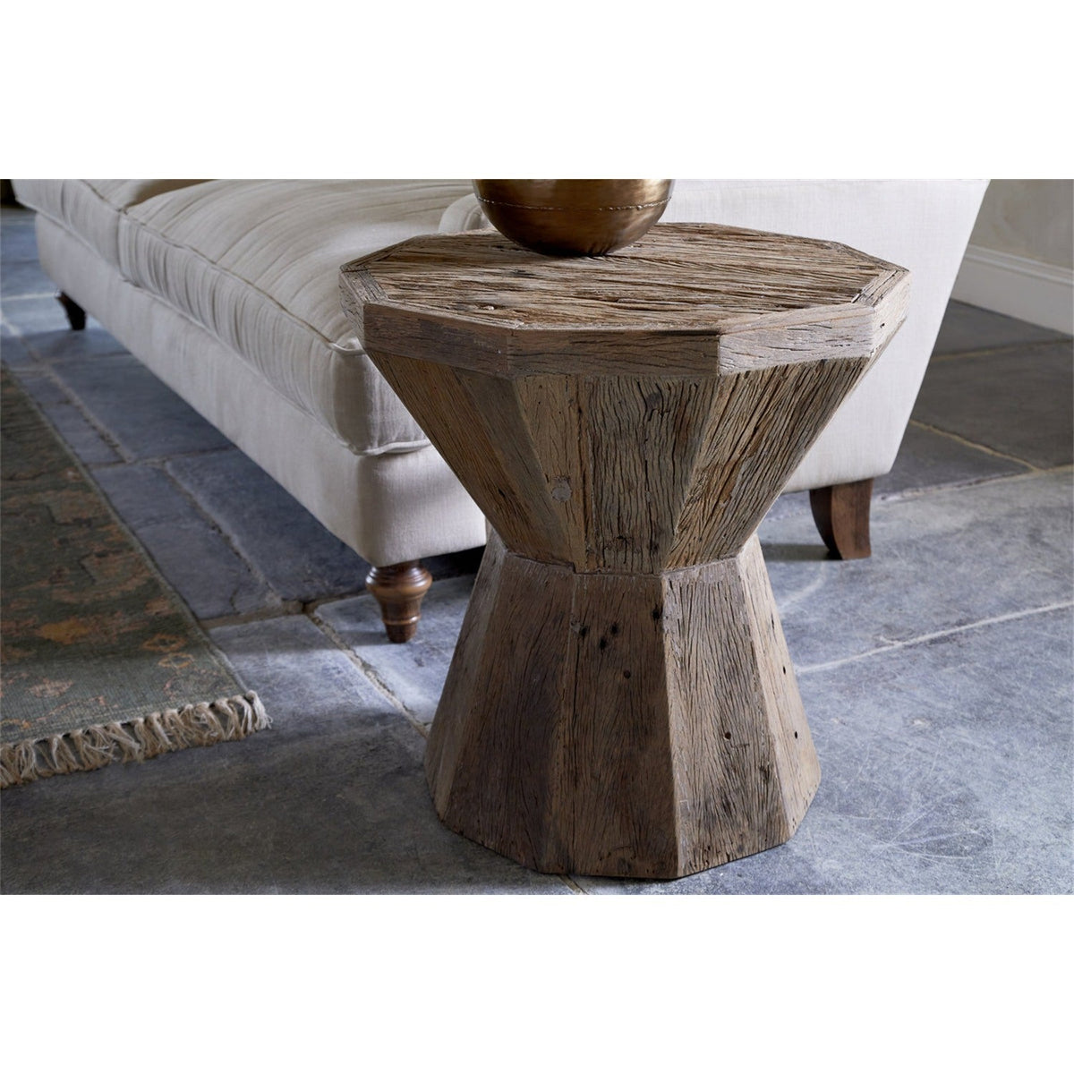 Juhi Octagonal Reclaimed Wood Side Table - Natural