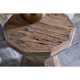 Juhi Octagonal Reclaimed Wood Side Table - Natural