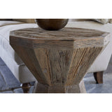 Juhi Octagonal Reclaimed Wood Side Table - Natural