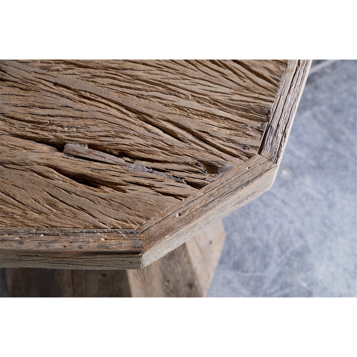 Juhi Octagonal Reclaimed Wood Side Table - Natural