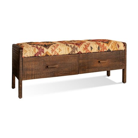 Barir Mango Wood Storage Bench - Chocolate Brown