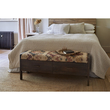 Barir Mango Wood Storage Bench - Chocolate Brown