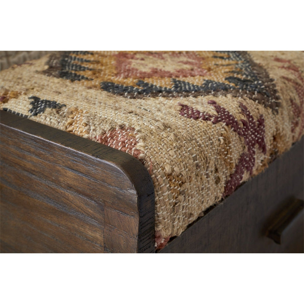 Barir Mango Wood Storage Bench - Chocolate Brown