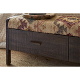 Barir Mango Wood Storage Bench - Chocolate Brown