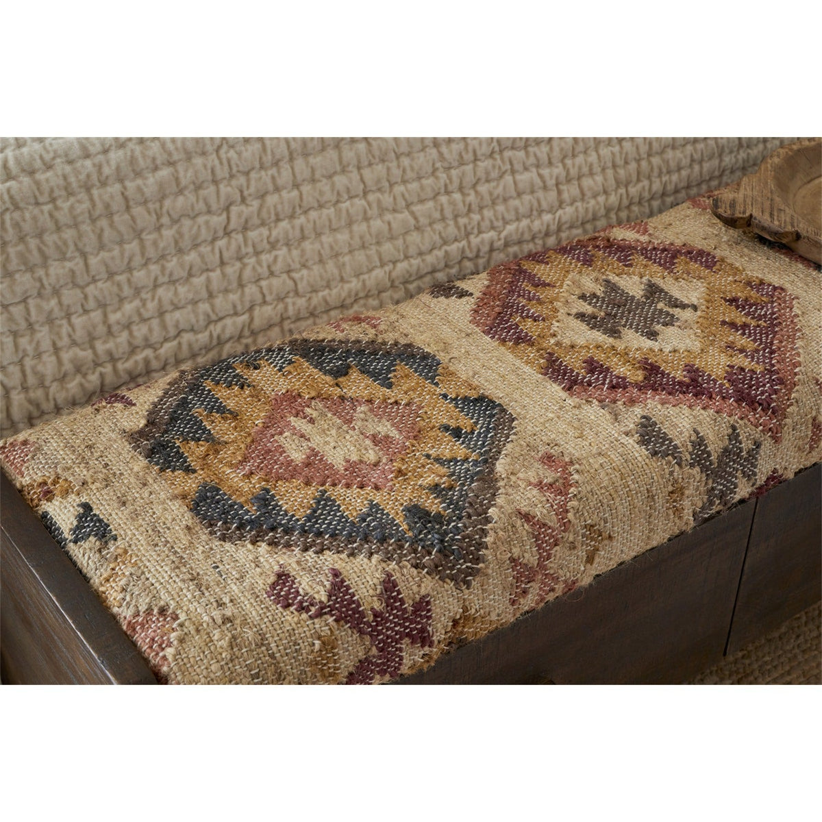 Barir Mango Wood Storage Bench - Chocolate Brown