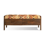 Barir Mango Wood Storage Bench - Chocolate Brown