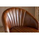 Lal Leather Swivel Counter Stool - Aged Tan