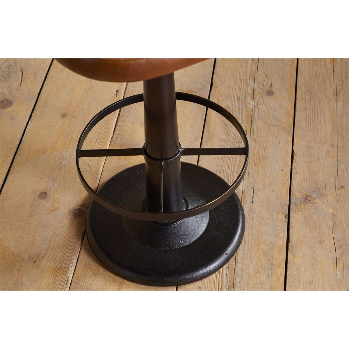 Lal Leather Swivel Counter Stool - Aged Tan
