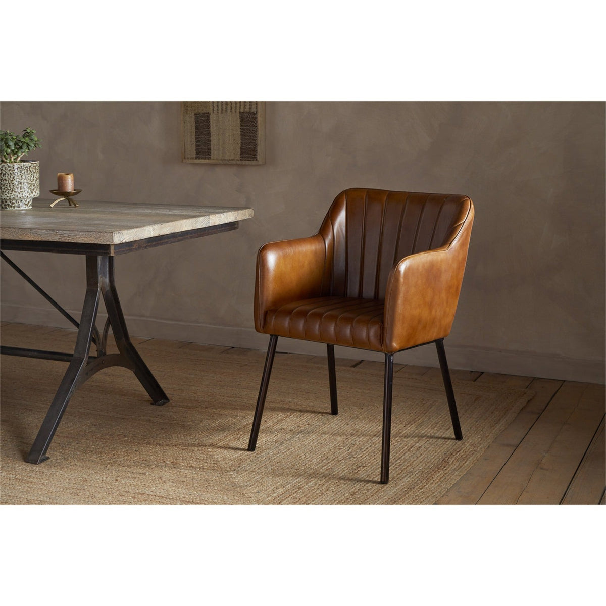 Lal Leather Armchair - Aged Tan
