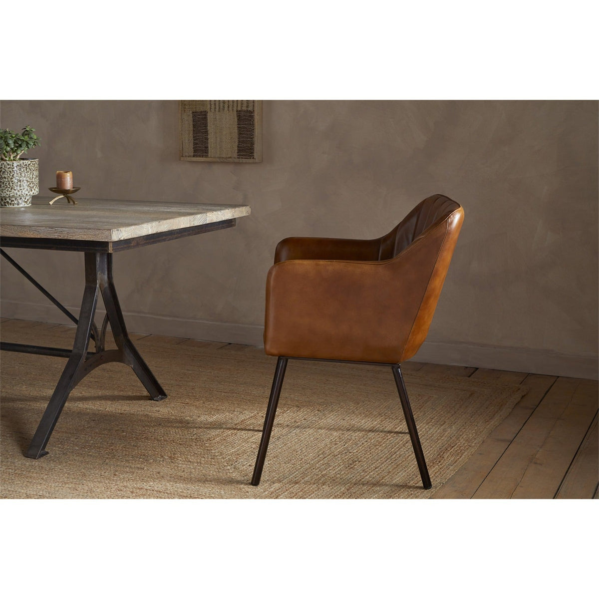 Lal Leather Armchair - Aged Tan