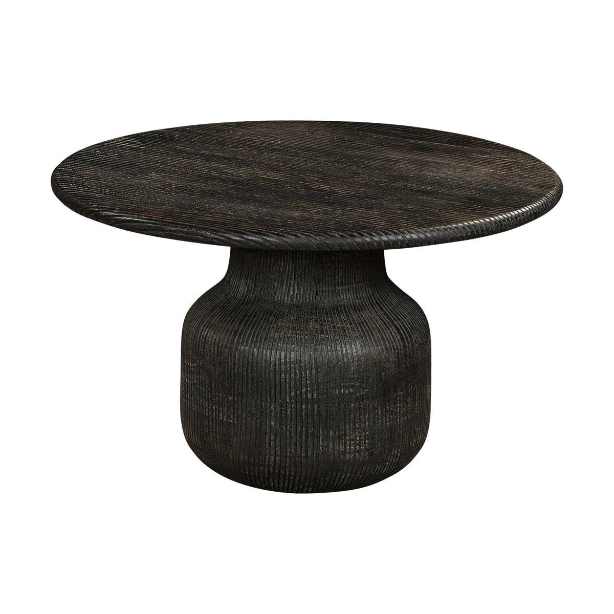 Vivan Grooved Mango Wood Coffee Table - Charcoal